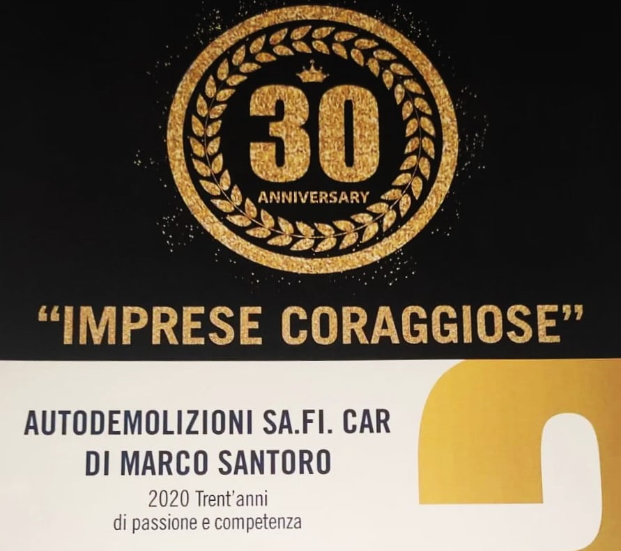 premio imprese coraggiose autodemolizione saficar vico nel lazio frosinone